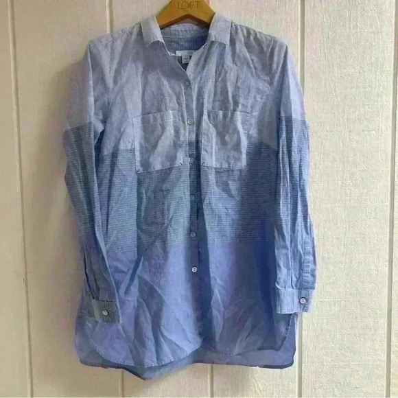 J. Jill Petite Small Button Up Multi-stripe Shirt - Picture 1 of 5